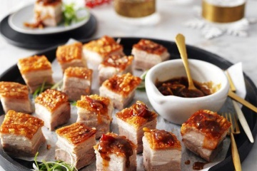 Crispy Pork Belly Bites with Sticky Tamarind and Chili Jam