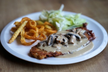 Beef Schnitzel with Mushroom Sauce